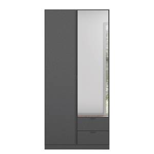 Armoire à portes battantes Style Up Gris métallisé - Largeur : 90 cm - Avec portes miroir