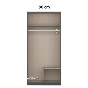 Drehtürenschrank Style Up Graumetallic - Breite: 90 cm - Mit Spiegeltür/-en