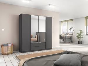 Drehtürenschrank Style Up Graumetallic - Breite: 181 cm - Mit Spiegeltür/-en