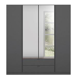 Armoire à portes battantes Style Up Gris métallisé - Largeur : 181 cm - Avec portes miroir