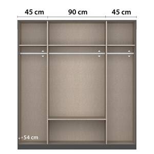 Drehtürenschrank Style Up Graumetallic - Breite: 181 cm - Mit Spiegeltür/-en