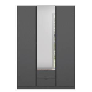 Armoire à portes battantes Style Up Gris métallisé - Largeur : 136 cm - Avec portes miroir