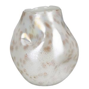 Vaas Crumple gekleurd glas - beige/wit - 19 x 21 cm