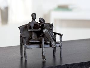 Scultura Lettura insieme Ferro - Marrone