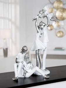 Skulptur Familienzeit Kunstharz - Weiß