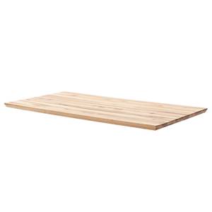 Houten eettafel Woodham massief eikenhout/metaal - eikenhout/zwart - 160 x 90 cm - Trapezevormig