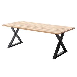 Tavolo in legno massello Woodham Quercia massello / Metallo - Quercia / Nero - 200 x 100 cm - X-forma