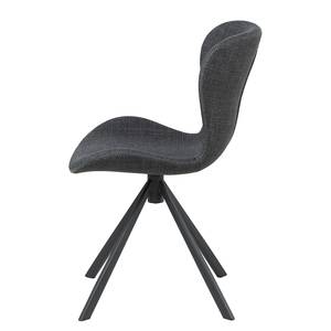 Chaises pivotantes LIVARAS - Lot de 2 Tissu structuré Badia: Anthracite