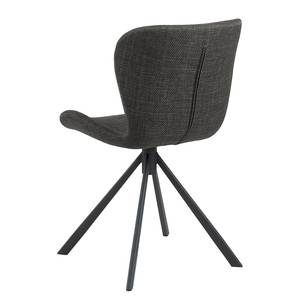 Chaises pivotantes LIVARAS - Lot de 2 Tissu structuré Badia: Anthracite