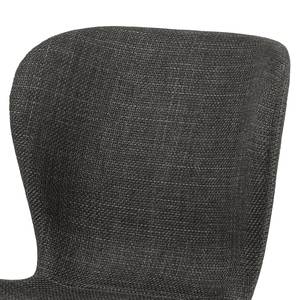 Chaises pivotantes LIVARAS - Lot de 2 Tissu structuré Badia: Anthracite