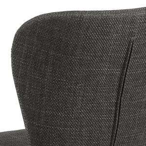 Chaises pivotantes LIVARAS - Lot de 2 Tissu structuré Badia: Anthracite