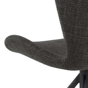 Chaises pivotantes LIVARAS - Lot de 2 Tissu structuré Badia: Anthracite