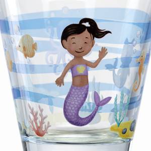 Drinkglas Bambini Avventura set van 3 transparant glas/silicone - Lichtblauw - Hoogte: 10 cm