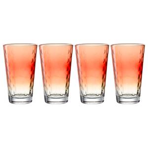 Trinkglas Optic 4er-Set Klarglas - Rot - 4er Set - Fassungsvermögen: 0.54 L