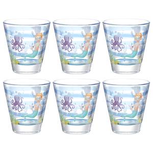 Drinkglas Bambini Avventura set van 6 transparant glas - Lichtblauw - Hoogte: 11 cm