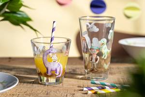 Drinkglas Bambini Avventura set van 6 transparant glas - Groen - Hoogte: 17 cm