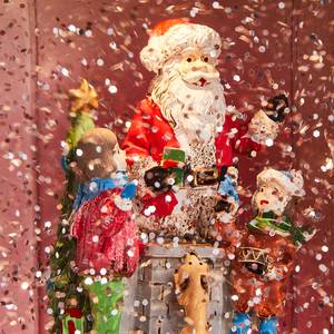 Spieluhr mit LED SANTAS WORKSHOP Kunststoff / Polyresin - Rot