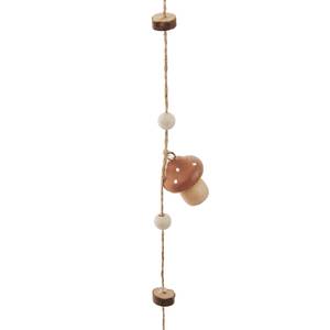 Guirlande champignons FOREST Marron - En partie en bois massif - 2.6 x 3 x 180 cm