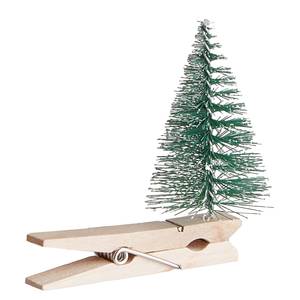 Anhänger Tannenbaum X-MAS 6er-Set Kunststoff - Grün