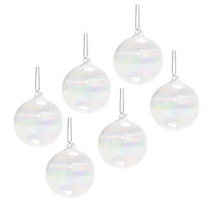 Glaskugel HANG ON 6er-Set Glas - Transparent - Durchmesser: 8 cm