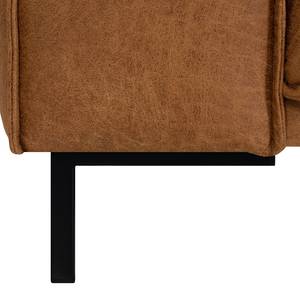 Hoekbank Malebo met chaise longue Textielmix Esha: Cognac - Longchair vooraanzicht rechts