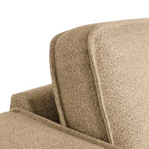 Hoekbank Malebo met chaise longue Gerecycleerde structuurstof Gesa: Beige - Longchair vooraanzicht rechts