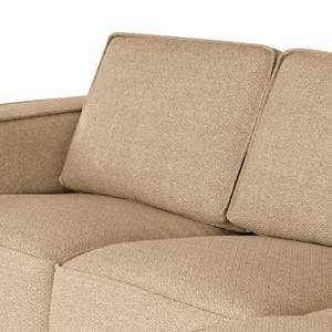 Hoekbank Malebo met chaise longue Gerecycleerde structuurstof Gesa: Beige - Longchair vooraanzicht rechts