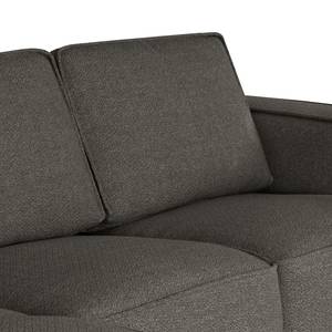 Hoekbank Malebo met chaise longue Gerecycleerde structuurstof Gesa: Antracietkleurig - Longchair vooraanzicht links