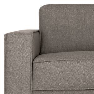 Ecksofa Malebo mit Longchair Recycelter Strukturstoff Gesa: Grau - Longchair davorstehend rechts