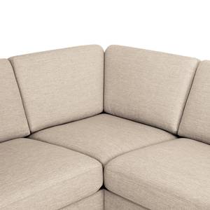 Ecksofa Tuena mit Ottomane Webstoff Inas: Cappuccino - Ottomane davorstehend links