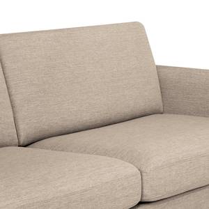 Ecksofa Tuena mit Ottomane Webstoff Inas: Cappuccino - Ottomane davorstehend links