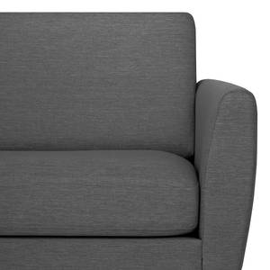 Ecksofa Tuena mit Ottomane Webstoff Inas: Basalt - Ottomane davorstehend links