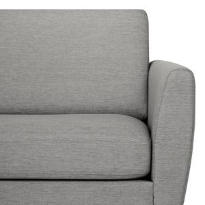 Ecksofa Tuena mit Ottomane Webstoff Inas: Platin - Ottomane davorstehend links