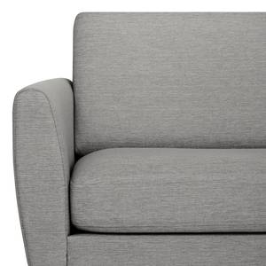 Ecksofa Tuena mit Ottomane Webstoff Inas: Platin - Ottomane davorstehend rechts