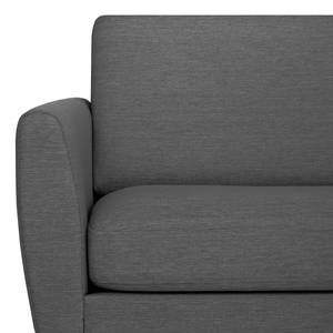 Ecksofa Tuena mit Ottomane Webstoff Inas: Basalt - Ottomane davorstehend rechts