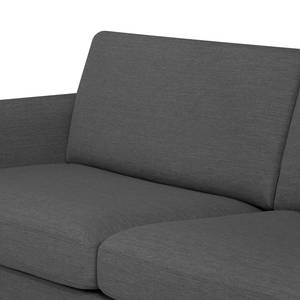 Ecksofa Tuena mit Ottomane Webstoff Inas: Basalt - Ottomane davorstehend rechts