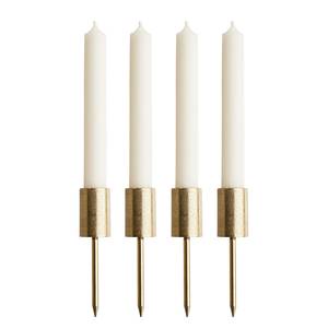 Supports de bougies ADVENT - Lot de 4 Aluminium - Doré - 2.2 x 12 cm