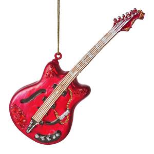 Baumanhänger HANG ON E-Gitarre Glas - Rot