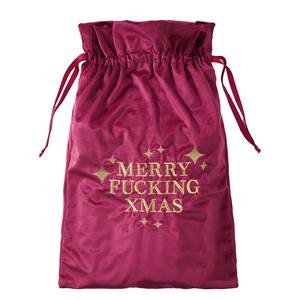 Geschenkesack NAUGHTY OR NICE Polyester - Dunkelrot