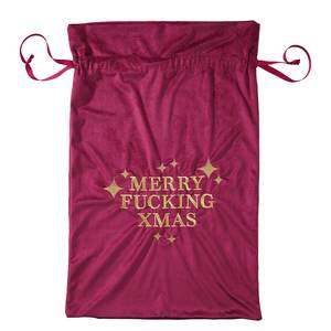 Geschenkesack NAUGHTY OR NICE Polyester - Dunkelrot