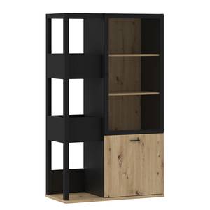 Vitrinenschrank Tamizal 90 cm Schwarz / Eiche Artisan Dekor