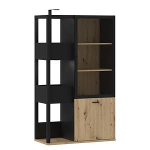 Vitrinenschrank Tamizal 90 cm Schwarz / Eiche Artisan Dekor