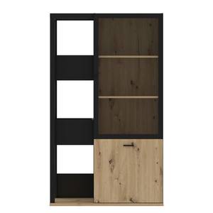 Vitrinenschrank Tamizal 90 cm Schwarz / Eiche Artisan Dekor