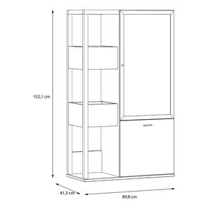 Vitrinenschrank Tamizal 90 cm Schwarz / Eiche Artisan Dekor