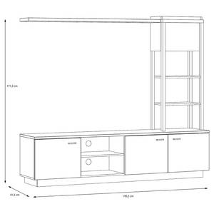 Woonwand Tamizal Artisan eikenhouten look/zwart