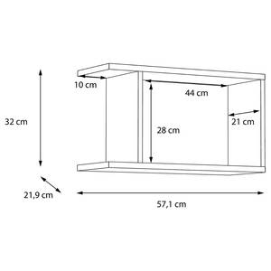 Open wandkast Cangcun met 1 vak donkere eikenhouten look