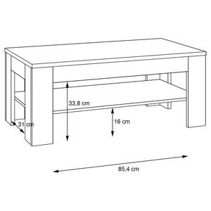 Table basse Jabauri 110 cm Imitation chêne blanc