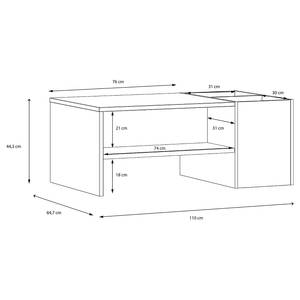 Table basse Tamizal 110 cm Imitation chêne artisan / Noir