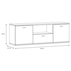 TV-Lowboard Tamizal Schwarz / Eiche Artisan Dekor