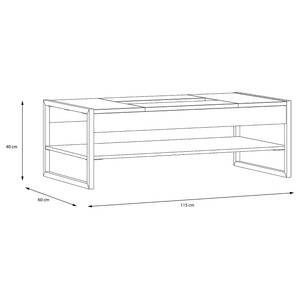 Table basse Tamizal 115 cm Imitation chêne artisan / Noir